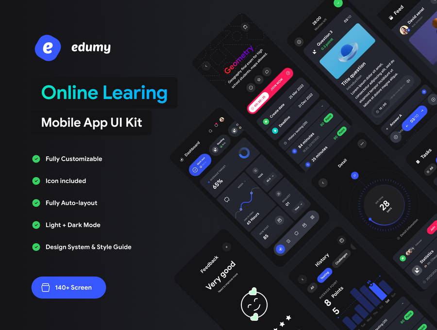 دانلود Edumy - Online Learning Mobile App UI Kit