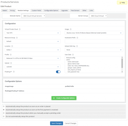دانلود افزونه و ماژول IBM Cloud Virtual Servers For WHMCS