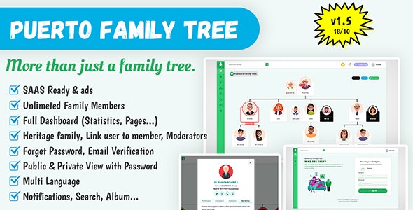 دانلود اسکریپت Puerto Family Tree Builder SAAS