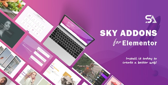 دانلود افزونه وردپرس Sky Addons - مجموعه افزودنی های المنتور