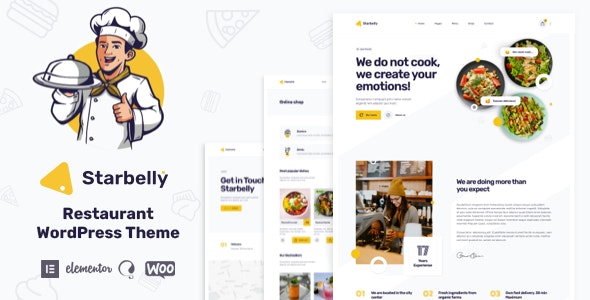 دانلود قالب وردپرس Starbelly - پوسته رستوران وردپرس