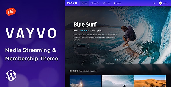قالب سایت فیلم و سریال و استریم وردپرس Vayvo