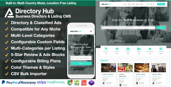 دانلود اسکریپت Directory Hub Listing & Business Directory CMS