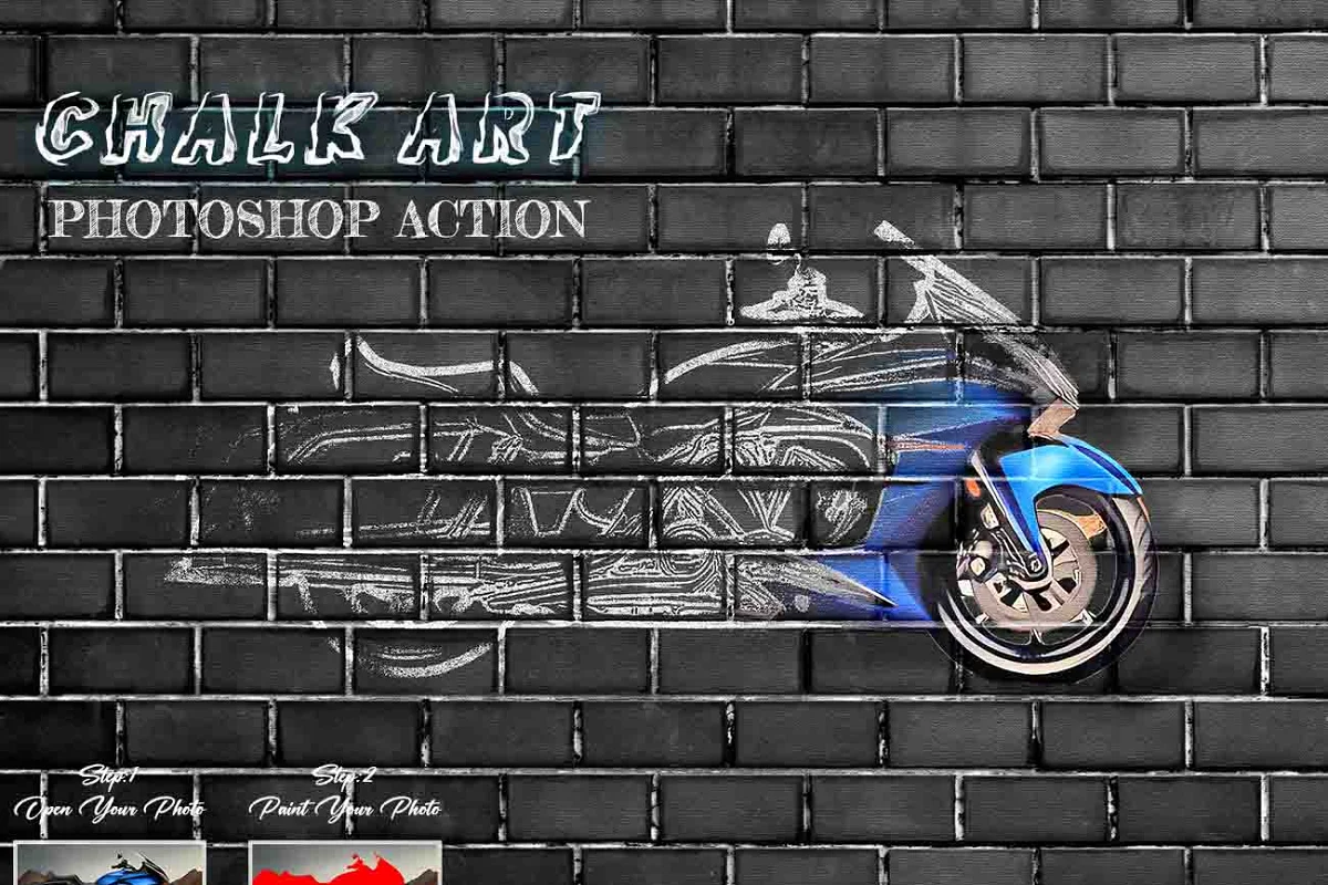 Chalk Art Photoshop Action دانلود اکشن فتوشاپ Chalk Art