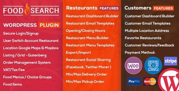 افزونه وردپرس WP Food Search - منو رستوران و سفارش غذا وردپرس