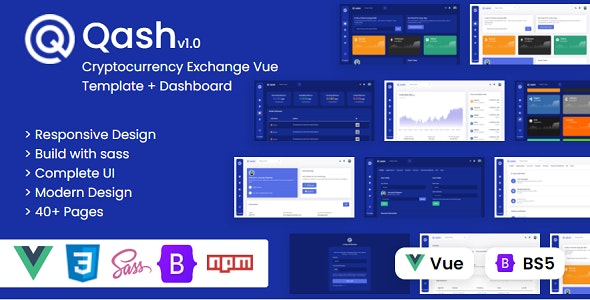 دانلود قالب مدیریت صرافی ارز دیجیتال Qash