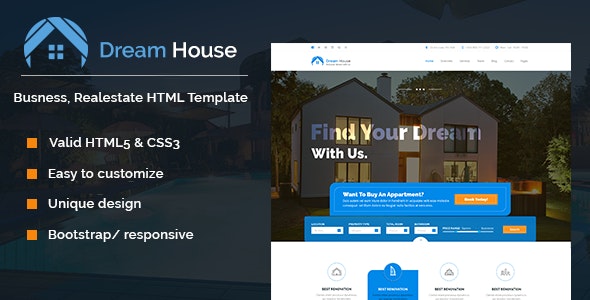 575240711755350694 دانلود قالب HTML سایت املاک Dream House