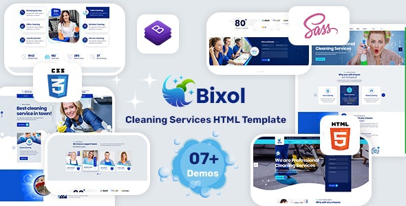 دانلود قالب سایت HTML شرکت نظافتی Bixol