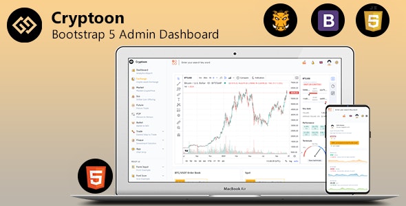 18202721439533847 دانلود قالب بوت استرپ مدیریت ارز دیجیتال Cryptoon