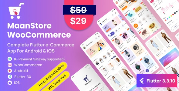 دانلود سورس کد فلاتر فروشگاهی MaanStore