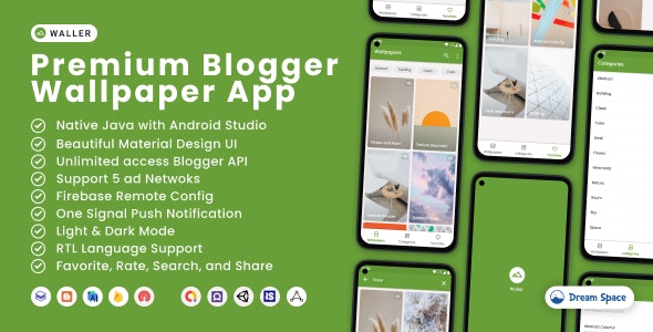 دانلود سورس کد اندروید Waller - Blogger Wallpaper App