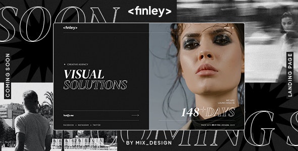 دانلود قالب سایت Coming Soon و نمونه کار Finley