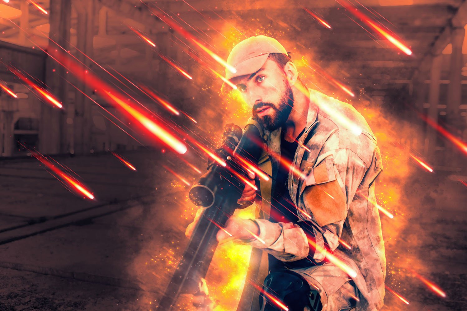 دانلود اکشن فتوشاپ Burn Spark Effect Photoshop Action