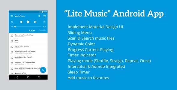 دانلود سورس اپلیکیشن موزیک پلیر اندروید Lite Music
