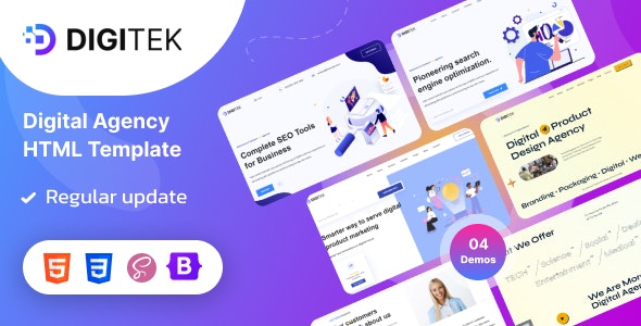دانلود قالب خدمات سئو و طراحی سایت Digitek