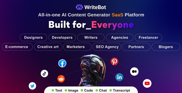 دانلود اسکریپت هوش مصنوعی محتوا WriteBot
