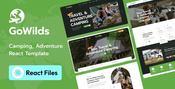 دانلود قالب سایت تور مسافرتی و گردشگری Gowilds - نسخه React