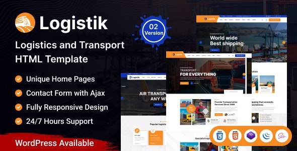 دانلود قالب سایت حمل و نقل و باربری Logistik
