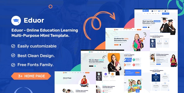 دانلود قالب سایت آموزش و دوره آنلاین Eduor