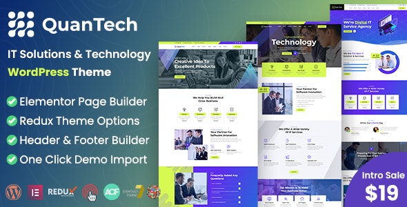 دانلود قالب فناوری اطلاعات وردپرس Quantech
