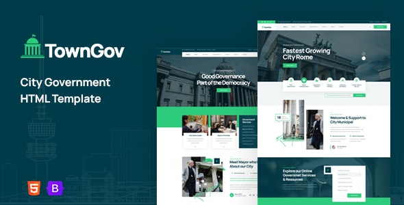 دانلود قالب سایت Towngov
