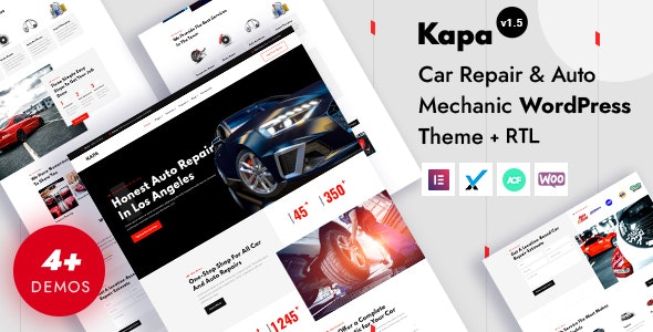 دانلود قالب خدمات خودرو راست چین وردپرس Kapa