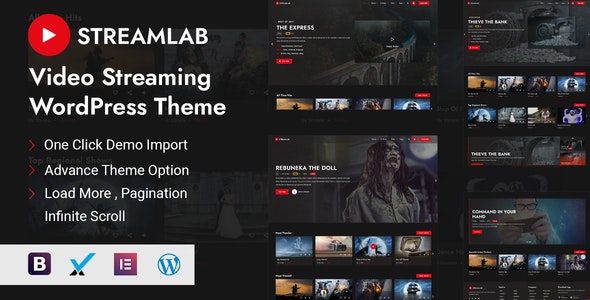 دانلود قالب استریم ویدیو وردپرس Streamlab
