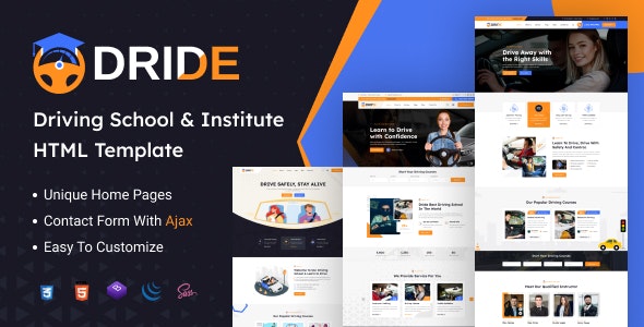 دانلود قالب سایت آموزشگاه رانندگی Dride