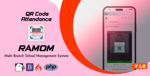 دانلود اسکریپت Ramom School QR Code Attendence