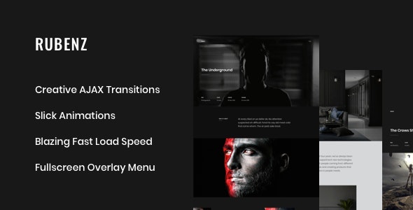 دانلود قالب HTML5 نمونه کار آژاکس و مدرن Rubenz
