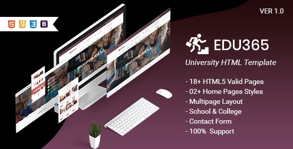 دانلود قالب HTML دانشگاه و آموزشگاه Edu365