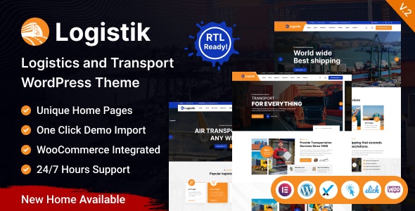 دانلود قالب شرکت پست و حمل و نقل وردپرس Logistik