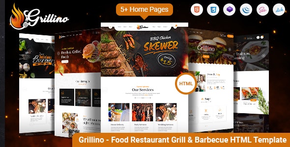 دانلود قالب HTML رستوران و فست فود Grillino