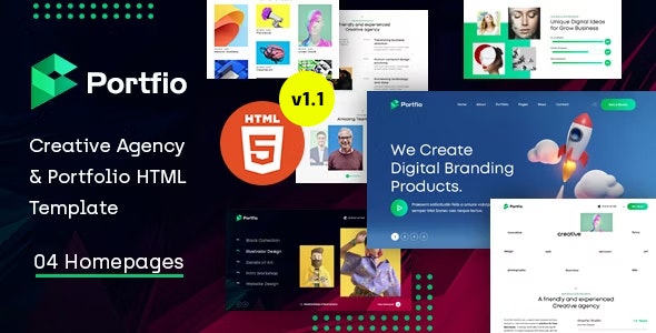 دانلود قالب HTML نمونه کار شرکتی Portfio