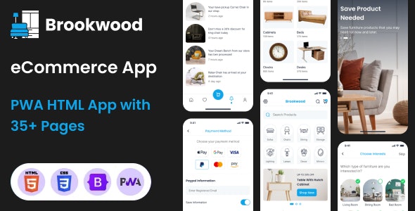 دانلود قالب موبایل فروشگاهی Brookwood