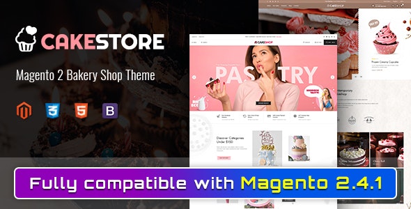 دانلود قالب فروشگاهی قنادی و شیرینی فروشی مجنتو Cakestore