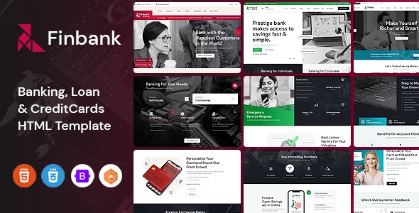دانلود قالب HTML خدمات بانکی و پرداخت Finbank