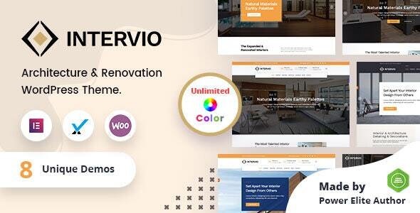 دانلود قالب معماری و طراحی داخلی راست چین وردپرس Intervio