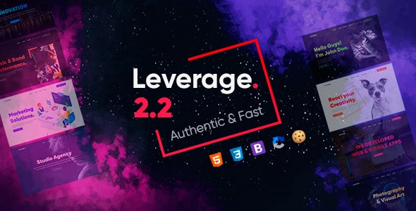دانلود قالب نمونه کار شرکتی و خلاقانه Leverage