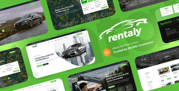 دانلود قالب راست چین اجاره خودرو Rentaly