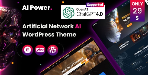 دانلود قالب هوش مصنوعی وردپرس AI Power