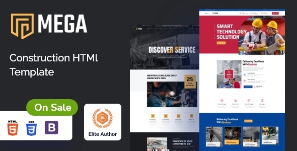دانلود قالب سایت صنعتی Mega
