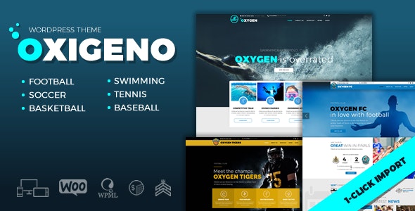 دانلود قالب باشگاه ورزشی وردپرس Oxigeno