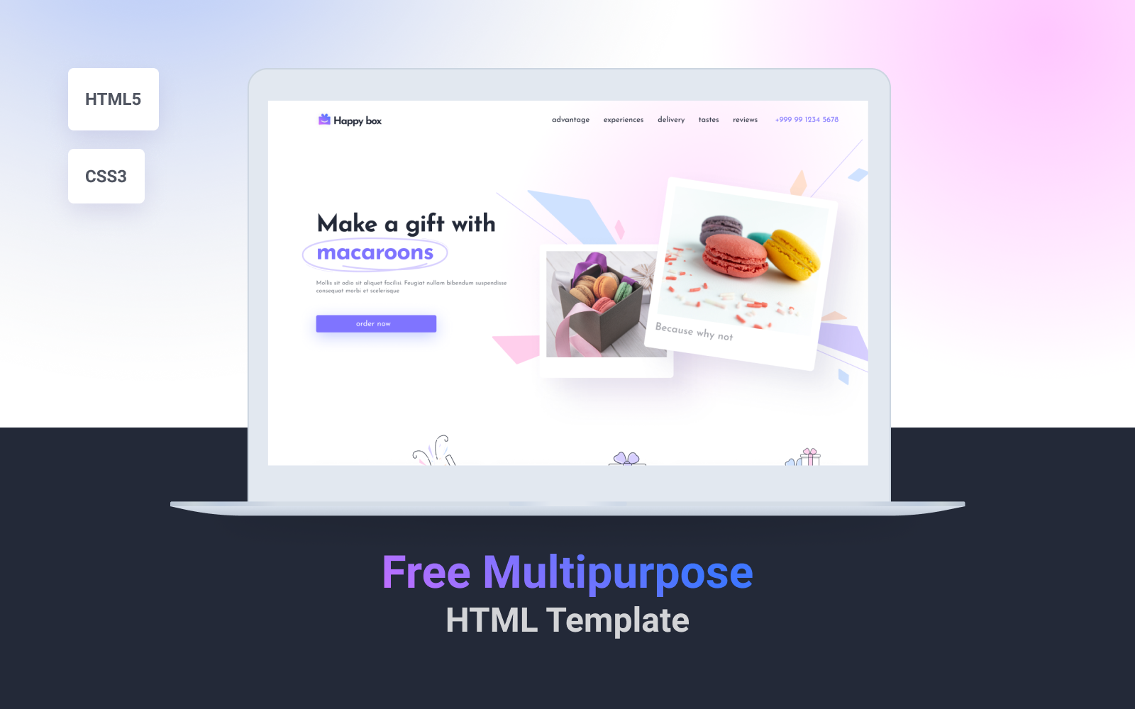 دانلود قالب HTML5 چند منظوره و مدرن HappyBox