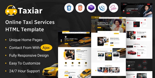 دانلود قالب سایت خدمات تاکسی آنلاین Taxiar