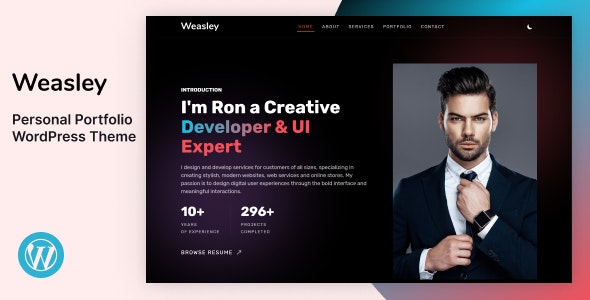 دانلود قالب نمونه کار مدرن وردپرس Weasley