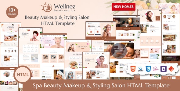 دانلود قالب HTML سایت سالن زیبایی Wellnez