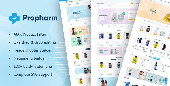 دانلود قالب داروخانه آنلاین و کالای پزشکی وردپرس Propharm