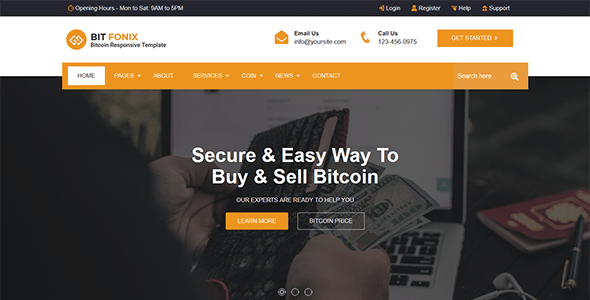 دانلود قالب سایت رمز ارز و صرافی Bitfonix