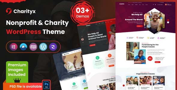 دانلود قالب موسسه خیریه وردپرس Charityx
